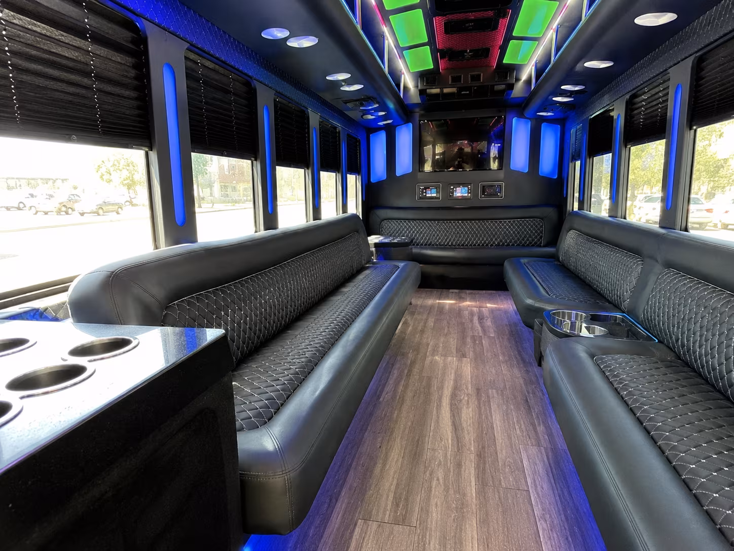 daly city 15 passenger party bus inside