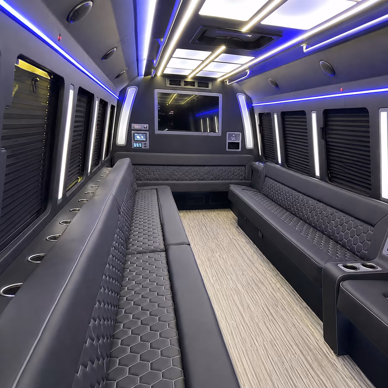 daly city 40 passenger party bus inside