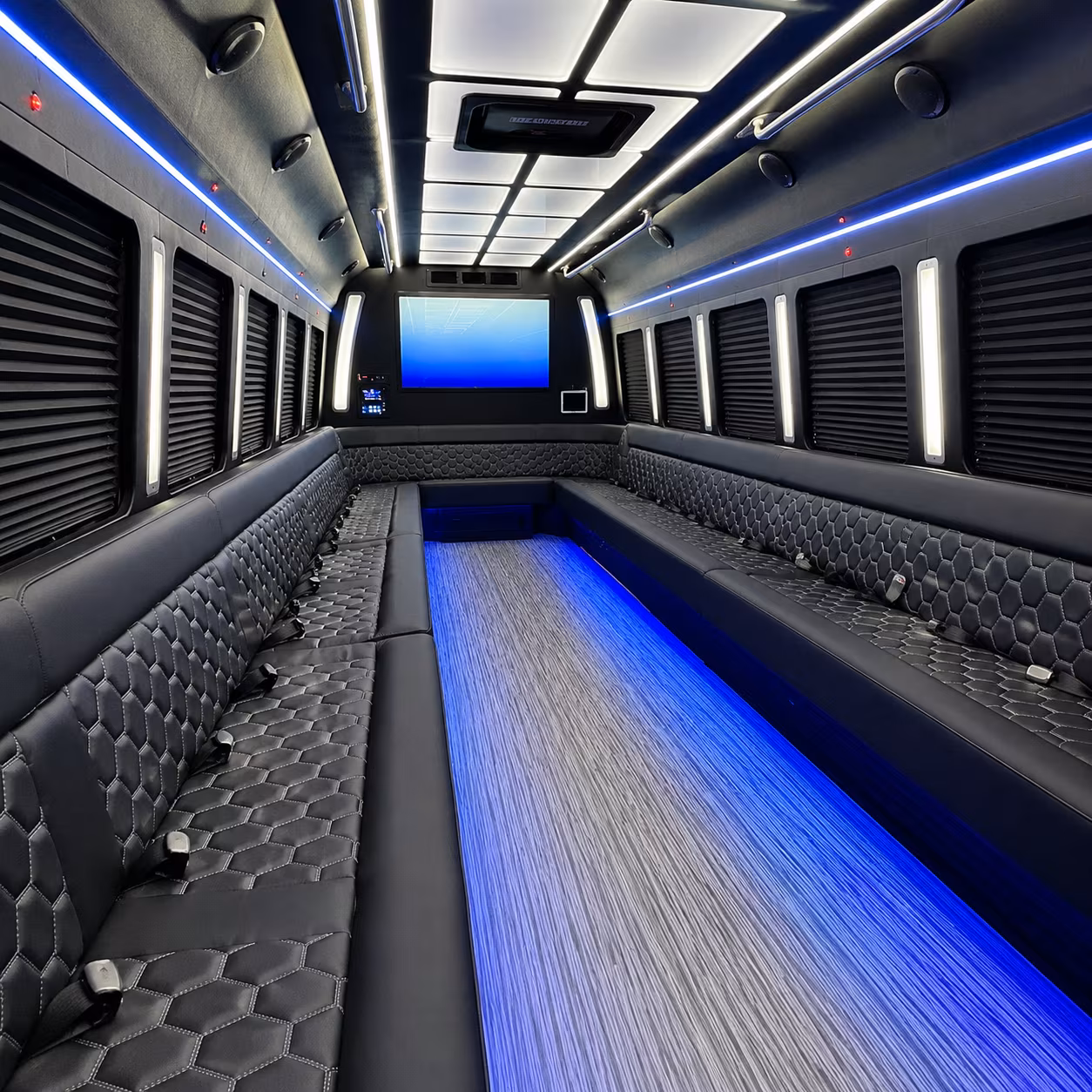 daly city 50 passenger party bus inside